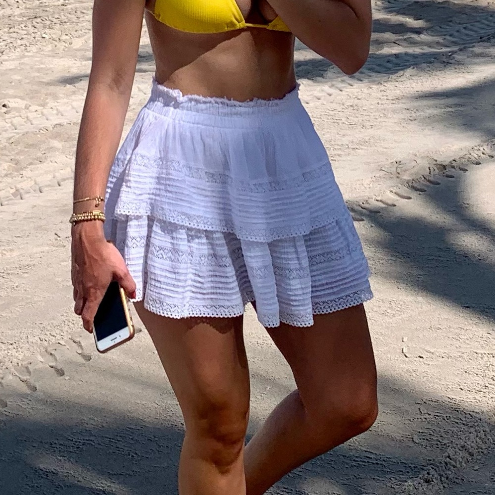 Aerie White Lace Mini Skirt